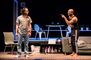 Francois Pandolfo as Jackie, Jermaine Dominique as Ralph D (2), The MF with the Hat, credit John Johnston